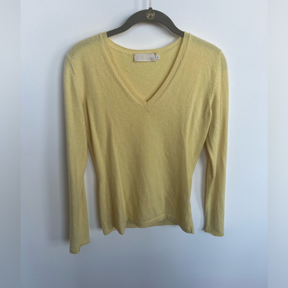 DOONEY & BOURKE 100% CASHMERE Butter Yellow Sweater
